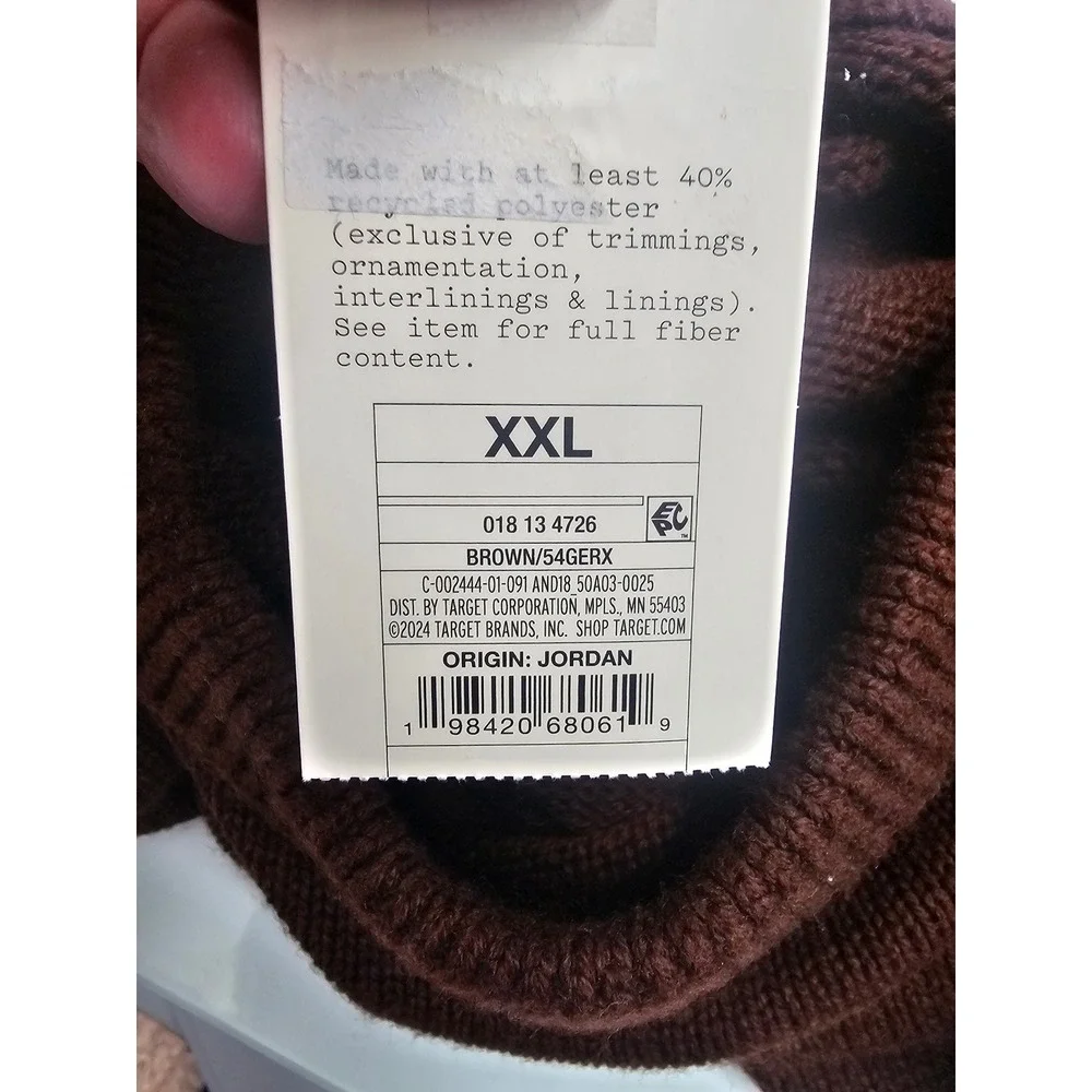 A New Day Womens‎ Relaxed Pullover Sweater Brown Poly Blend Size 2XL Casual
